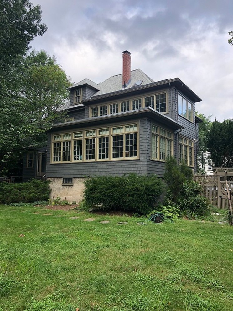 Charcoal and Gold Paint Scheme, Exterior Project, Newton, MA