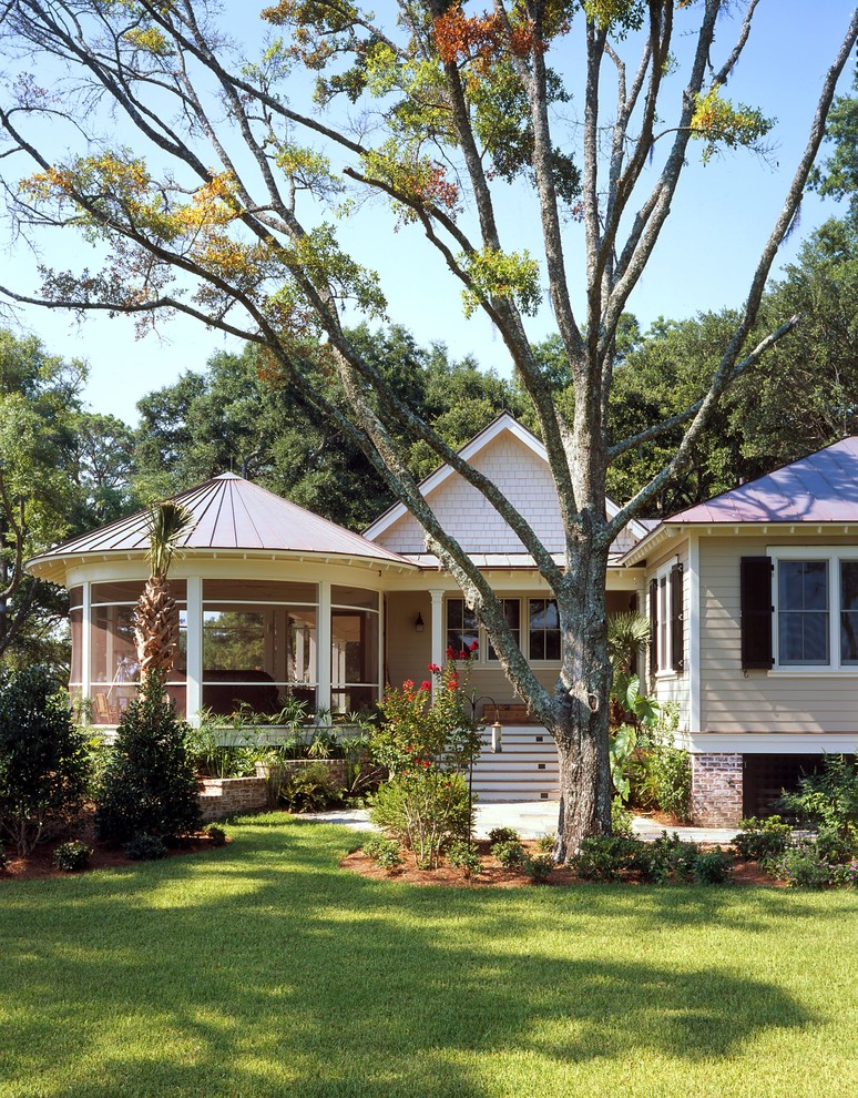 Beach style one-story exterior home photo in Charleston