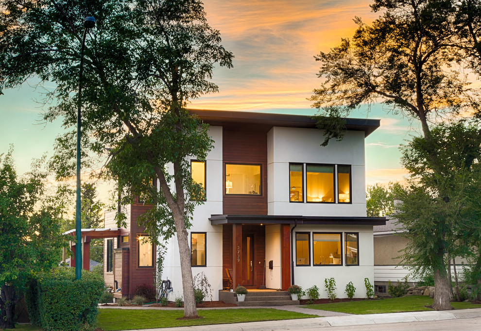 Charleswood Home Modern House Exterior Calgary by Cat Hackman