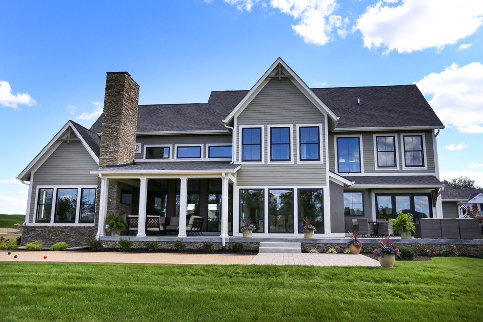 Large farmhouse house exterior in Indianapolis.
