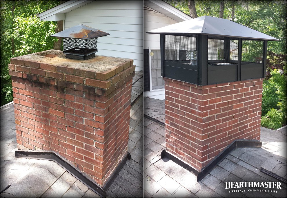 Chimney Cap Upgrade, Before and After - Exterior - Atlanta - by