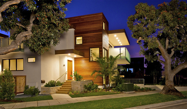 Inspiration for a modern house exterior in San Diego.