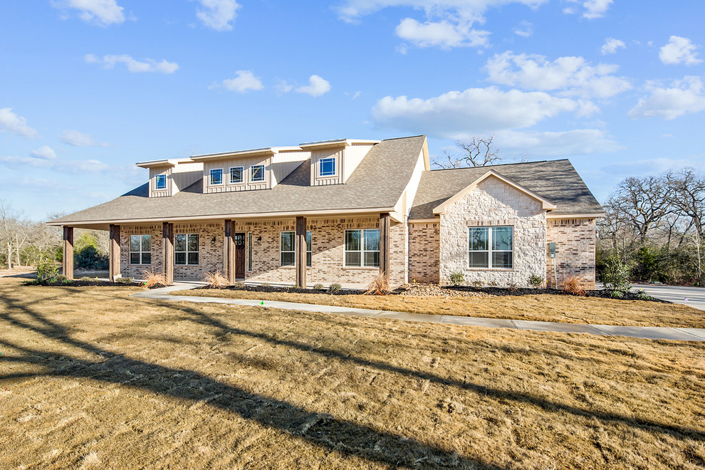 Classic Brick and Cedar Farmhouse Farmhouse Exterior Austin by