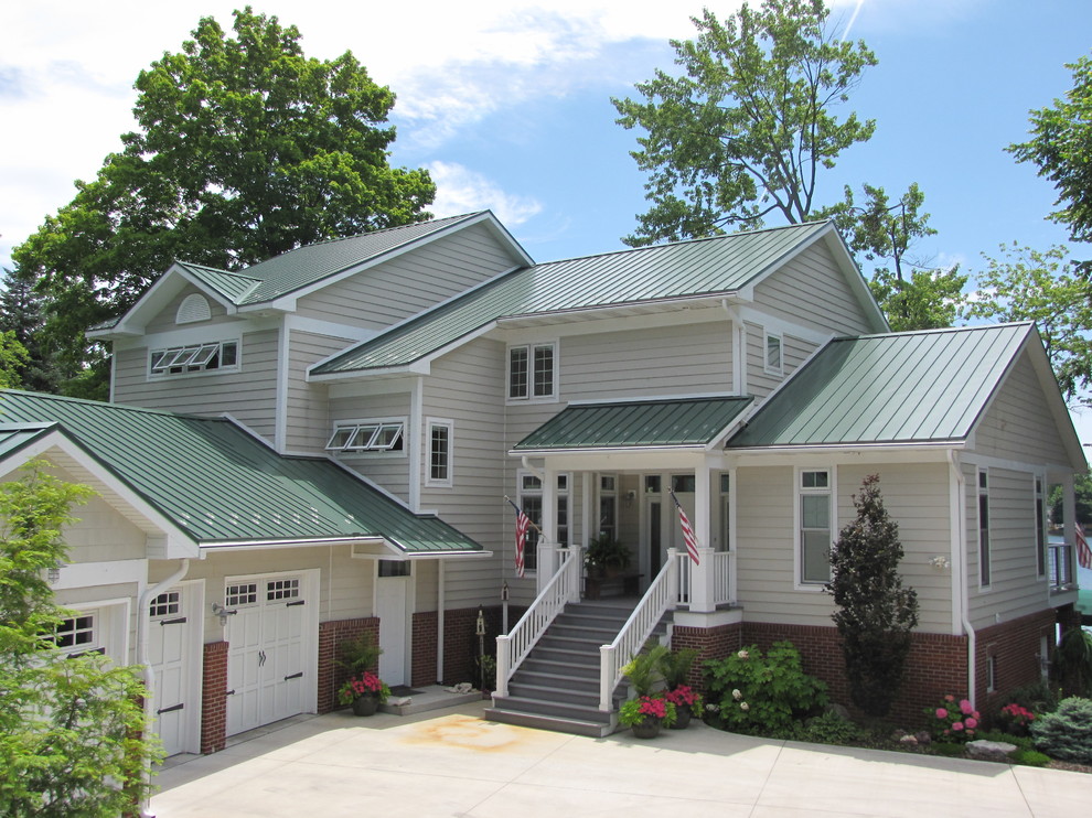 White House With Green Metal Roof Classic Green Standing Seam Metal Roof - Traditional - Exterior - Other
