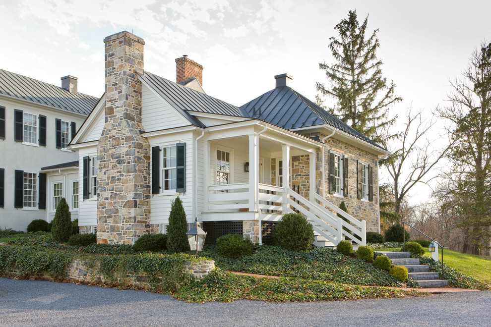 Example of a classic stone exterior home design in DC Metro