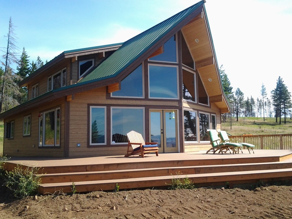 Rustic exterior home idea in Seattle
