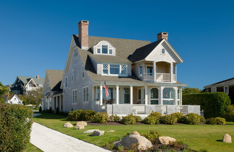 This is an example of a coastal house exterior in Bridgeport.
