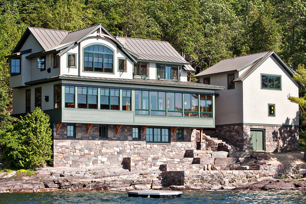 Colchester Lakefront House Rustic Exterior