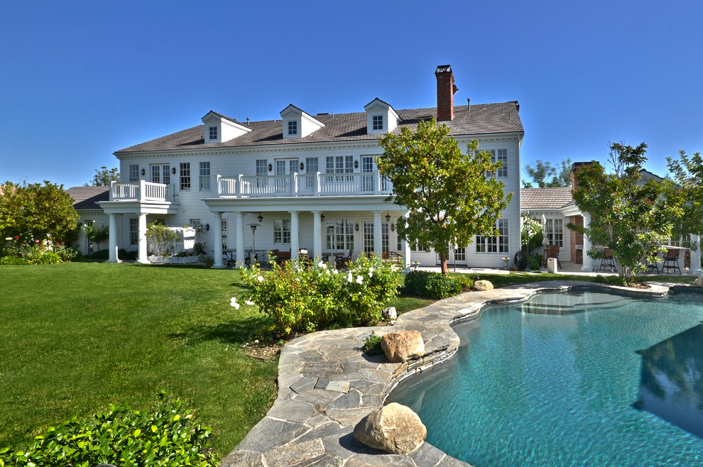 Colonial (7,800 square feet) Calabasas Traditional Exterior Los