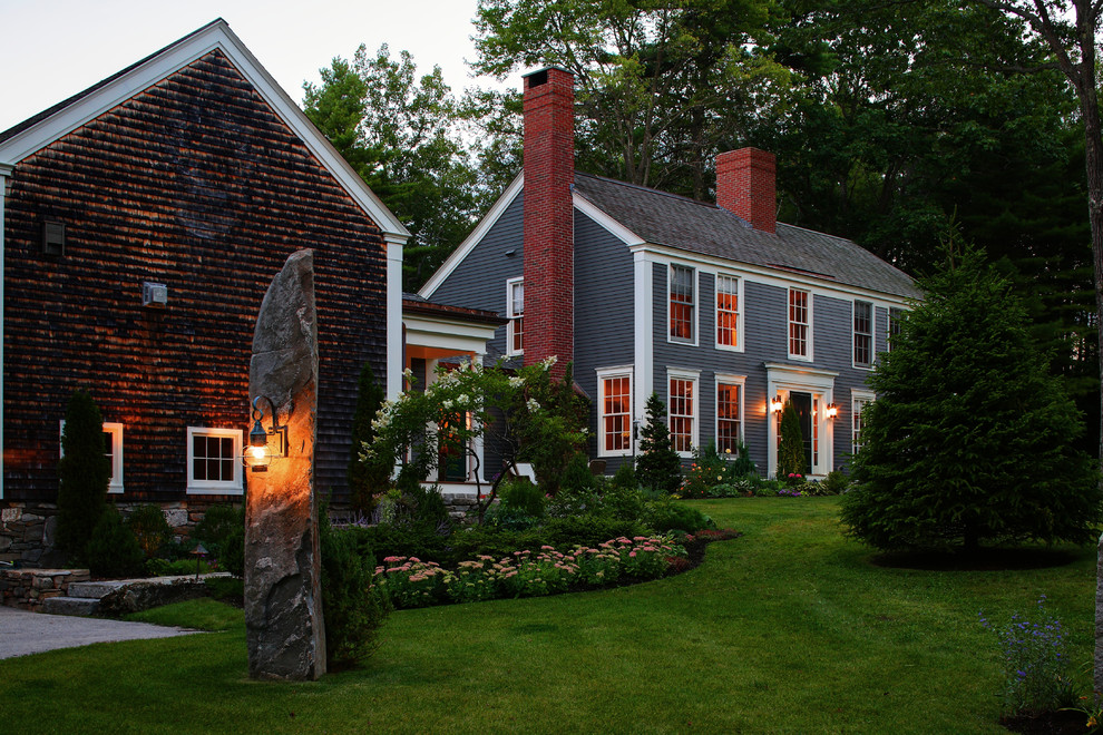 Inspiration for a farmhouse house exterior in Portland Maine.