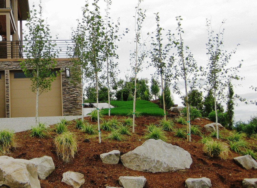 Columbia River View Contemporary Landscape Portland by Seasons