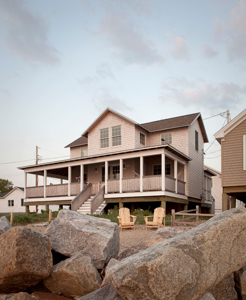 Complete Renovation of Beach house in Saco Beach Style Exterior