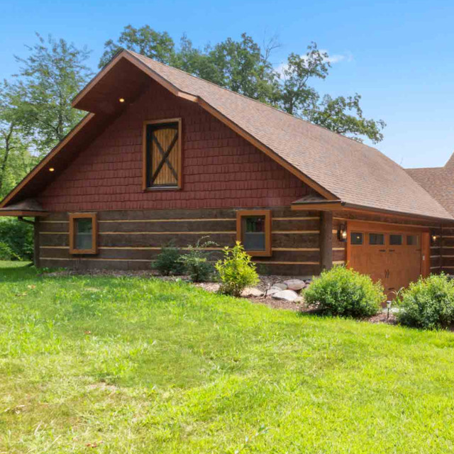 Concrete Log Siding Homes Rustic Exterior Other by NextGen Logs