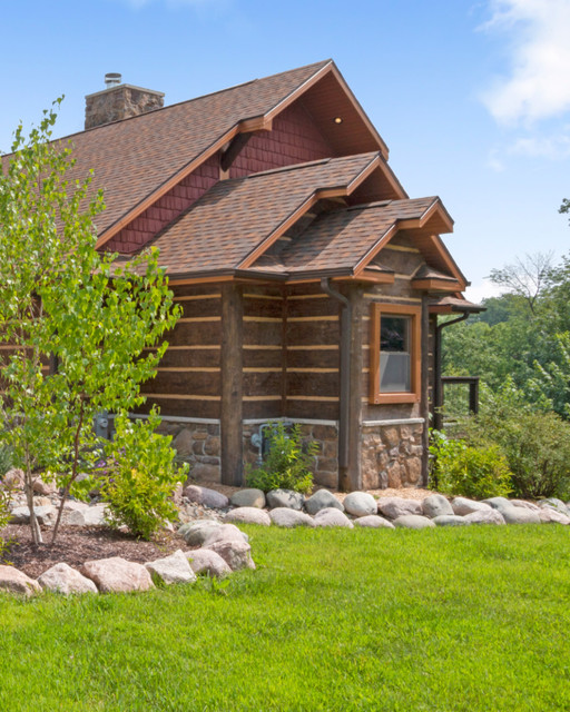 Concrete Log Siding Homes Rustic Exterior Other by NextGen Logs