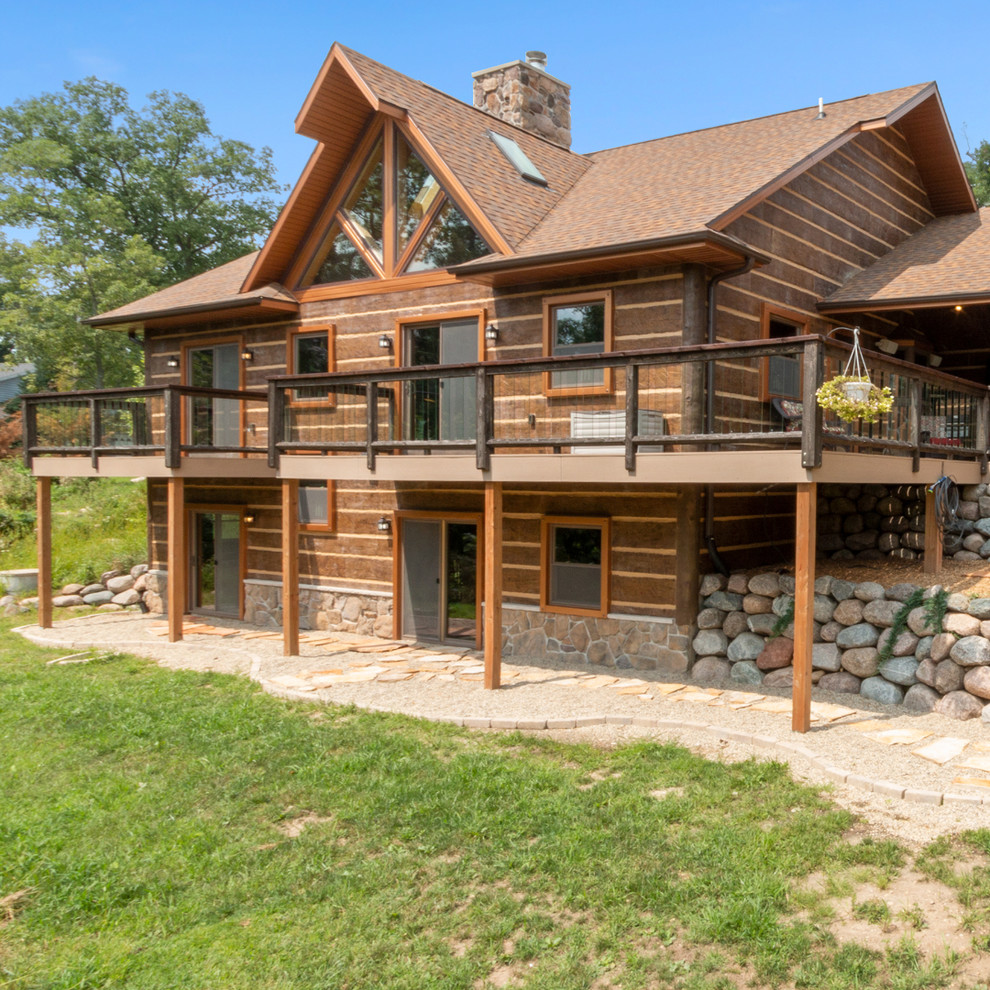 Concrete Log Siding Homes Rustic Exterior Other by NextGen Logs