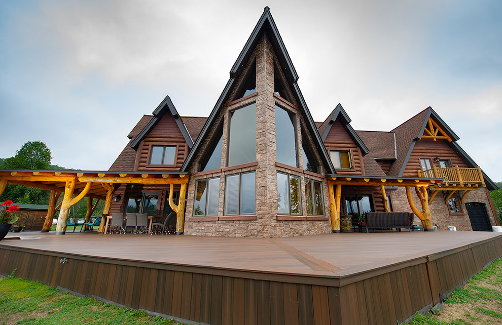 Uriges Einfamilienhaus mit Betonfassade und brauner Fassadenfarbe in Sonstige