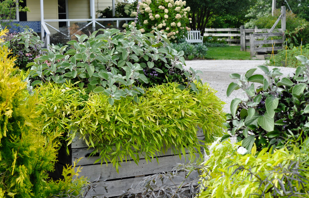 This is an example of a farmhouse landscaping in Columbus.
