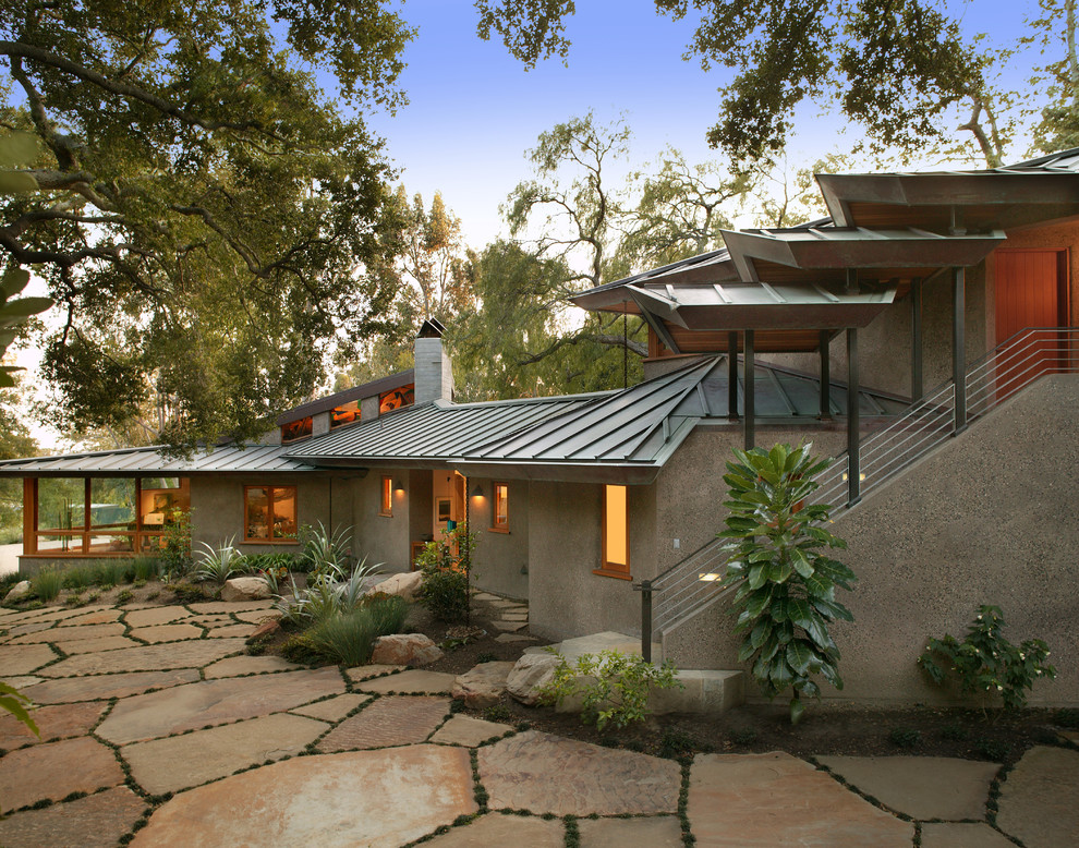 Example of an eclectic one-story exterior home design in Santa Barbara