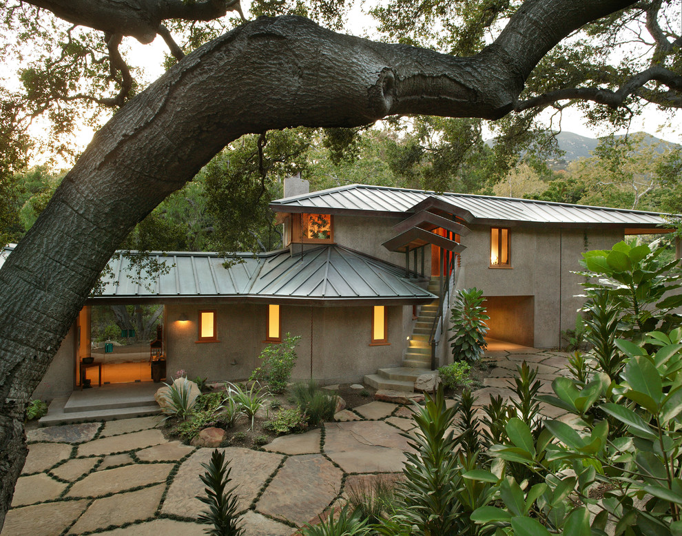Example of an eclectic exterior home design in Santa Barbara