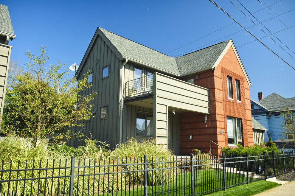 Contemporary downtown condos with brick, Hardi & wood exteriors