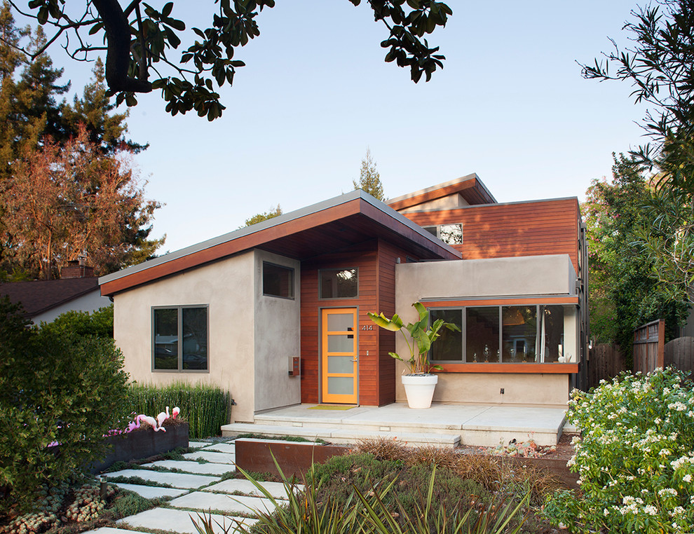 Zweistöckige Moderne Holzfassade Haus in San Francisco