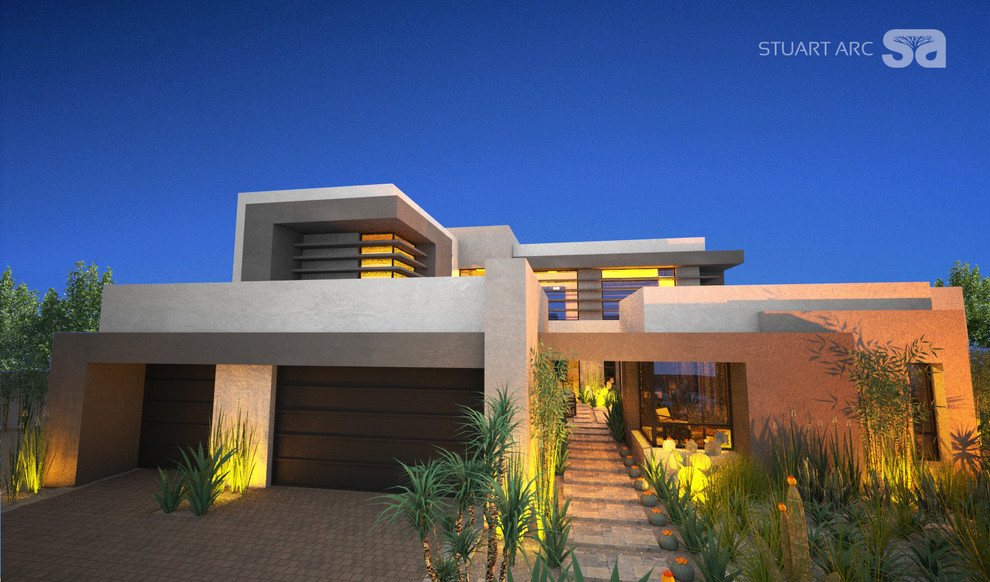 This is an example of a contemporary house exterior in Las Vegas.