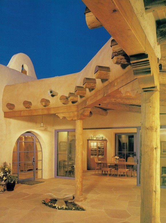 Example of a large southwest exterior home design in Albuquerque