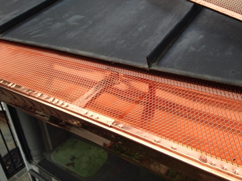 Copper "K" Style Gutters & Copper Screening Modern Exterior New