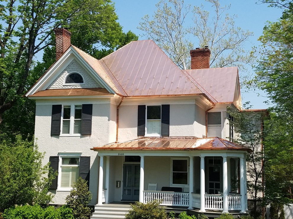 Copper Standing Seam Roof Installation Traditional