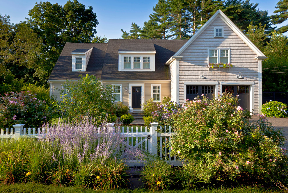 Mid-sized traditional two-story exterior home idea in Boston