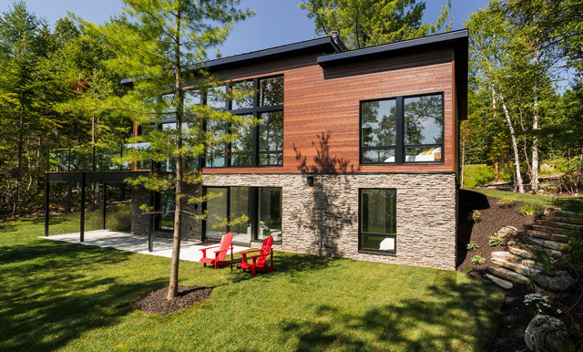 Cottage with lake side view - Contemporary - House Exterior - Montreal ...