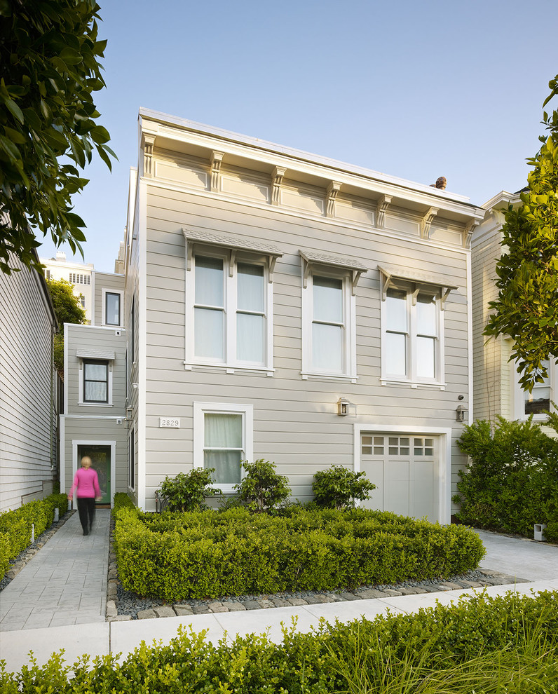 Traditional wood exterior home idea in San Francisco
