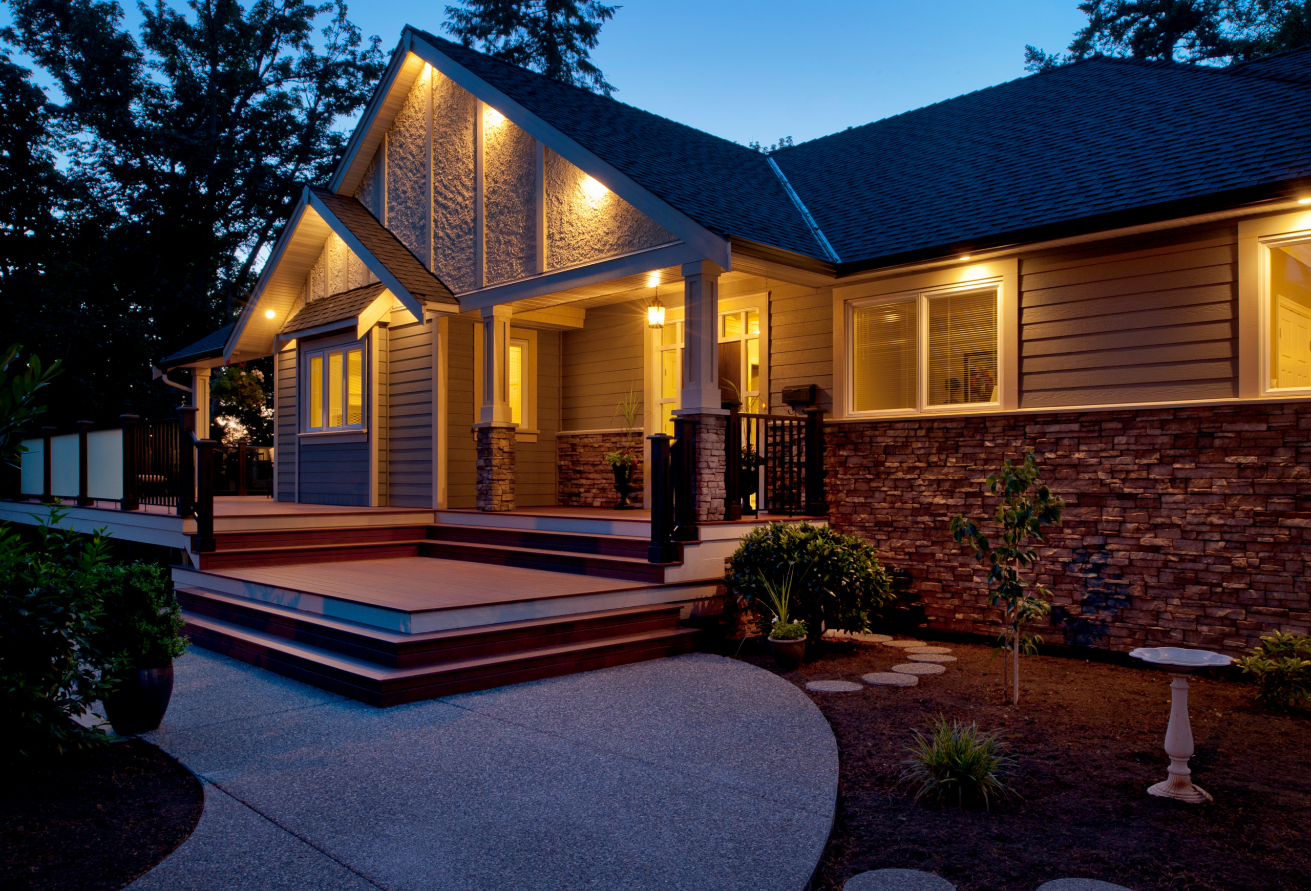 craftsman style homes exterior lighting