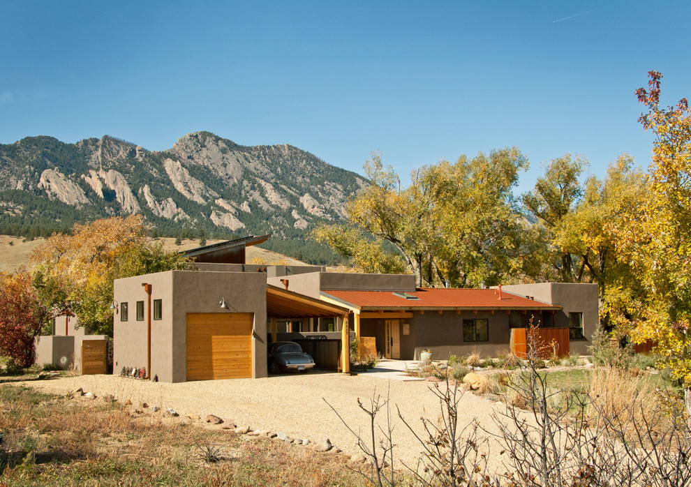 Southwestern exterior home idea in Denver