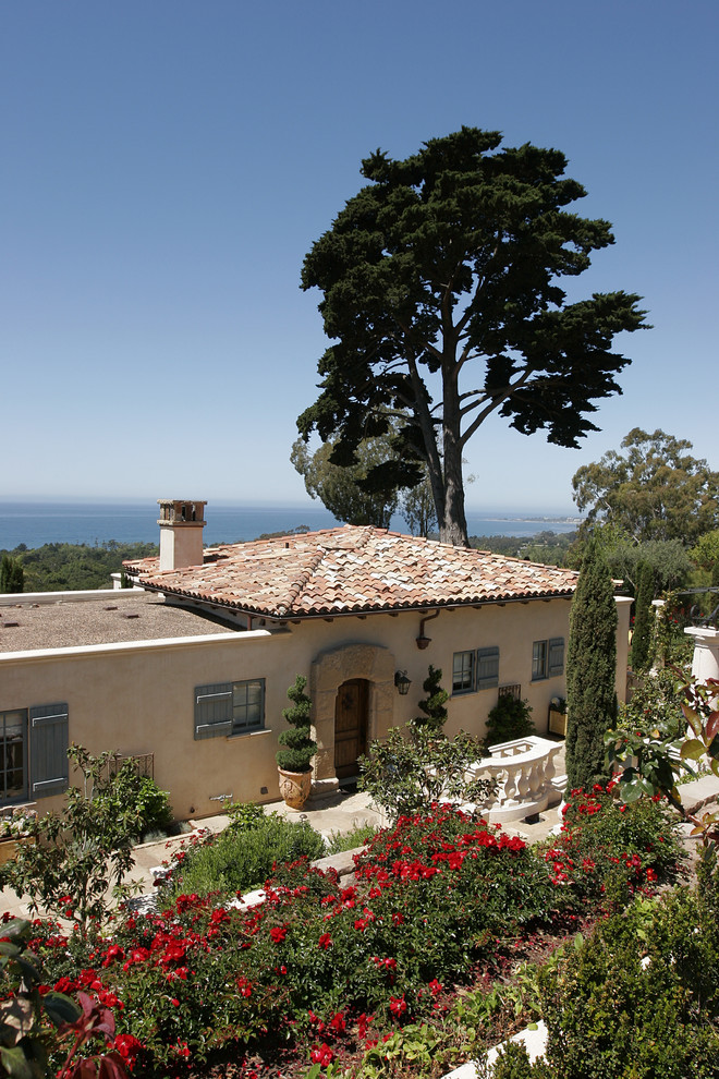 Mediterranean house exterior in Santa Barbara.