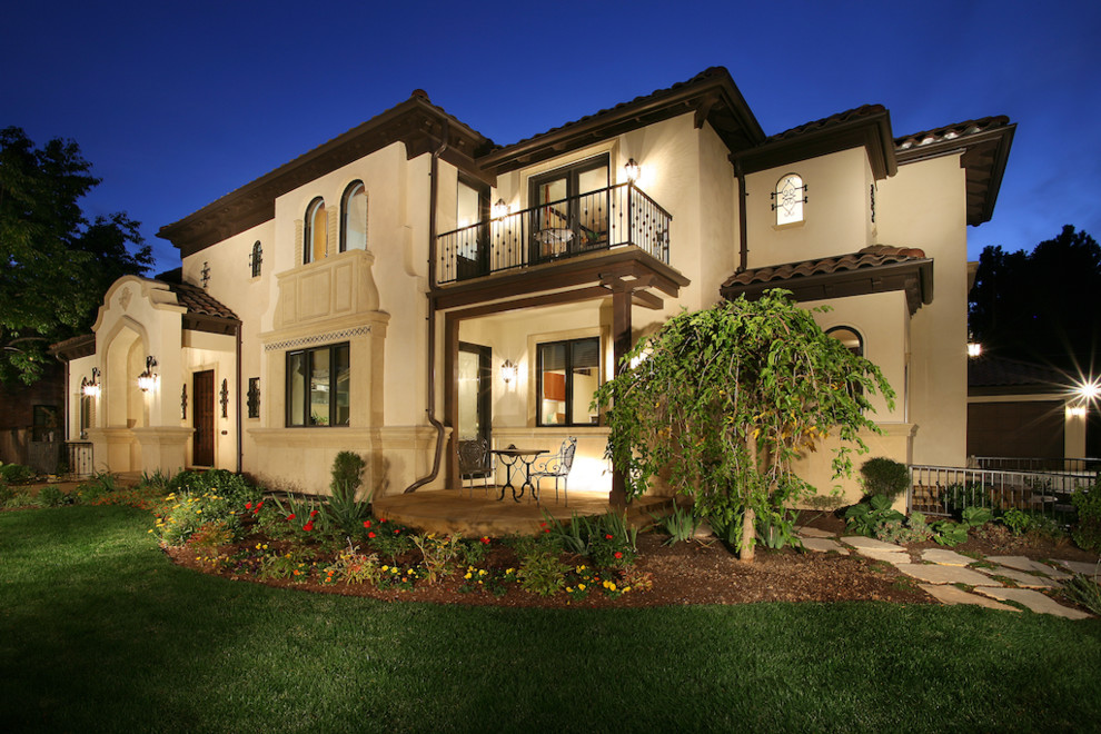 This is an example of a mediterranean house exterior in Denver.