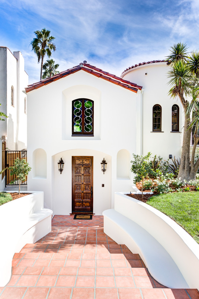 Design ideas for a mediterranean house exterior in Los Angeles.