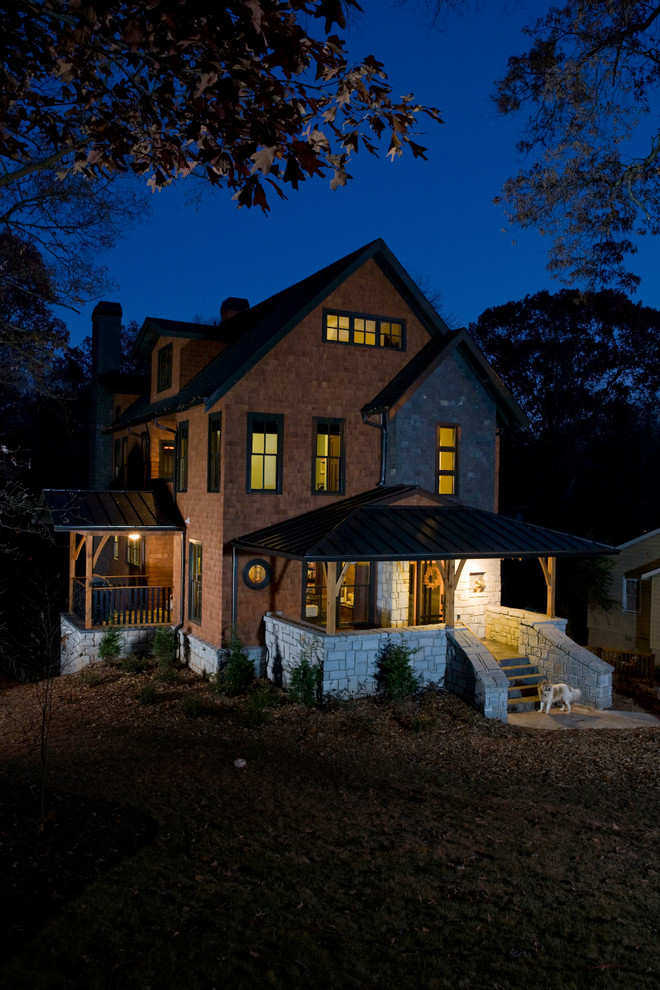 Large traditional house exterior in Atlanta with three floors.