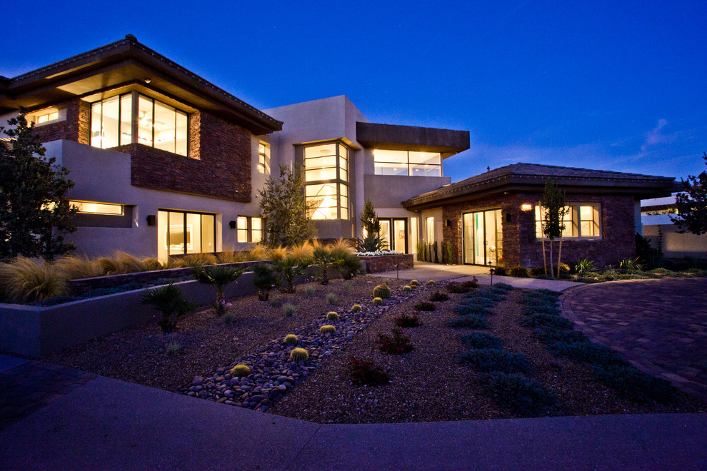 Inspiration for an expansive contemporary two floor detached house in Las Vegas.