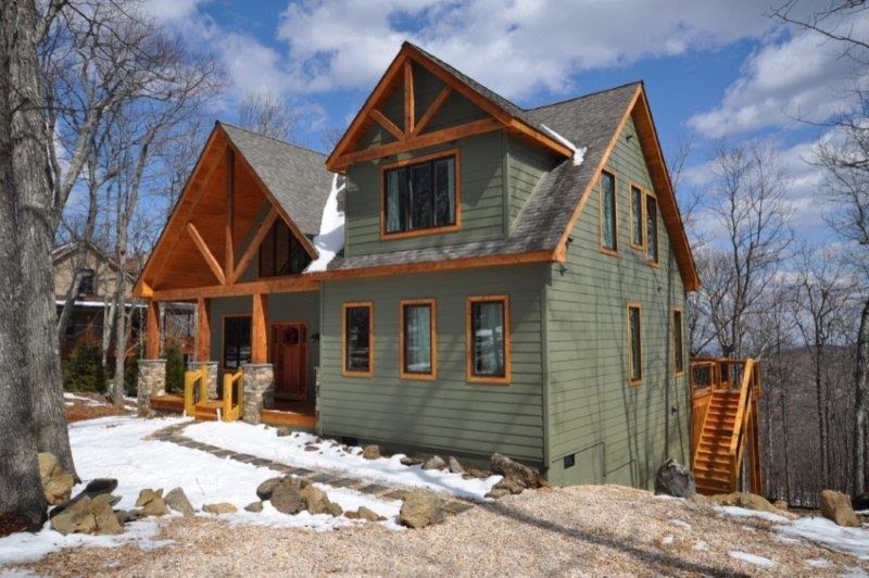 Custom Home at Wintergreen Ski Resort Rustic Exterior Richmond