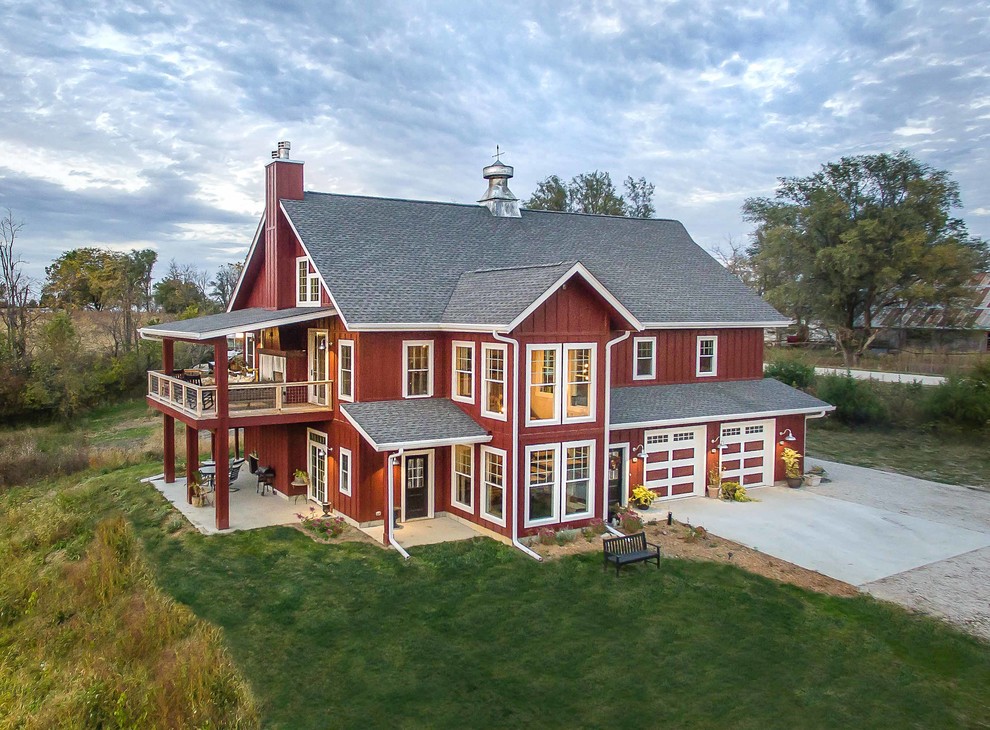 Geräumiges, Zweistöckiges Landhaus Haus mit roter Fassadenfarbe in Sonstige