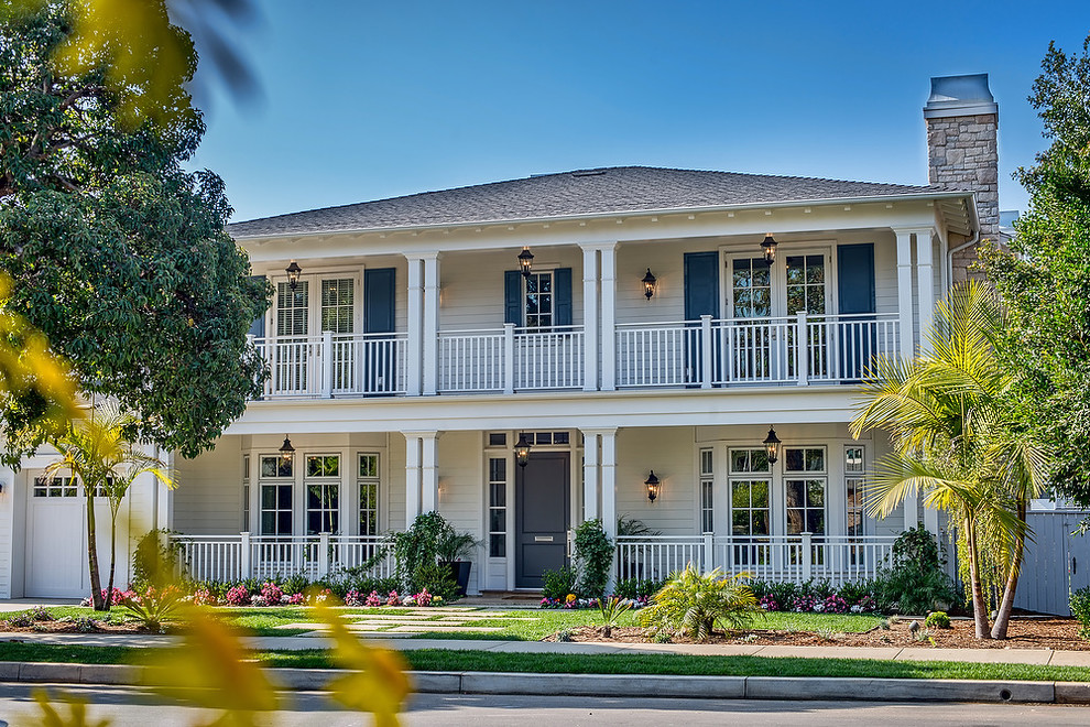 Custom Traditional Coastal Colonial Home Beach Style Exterior Los