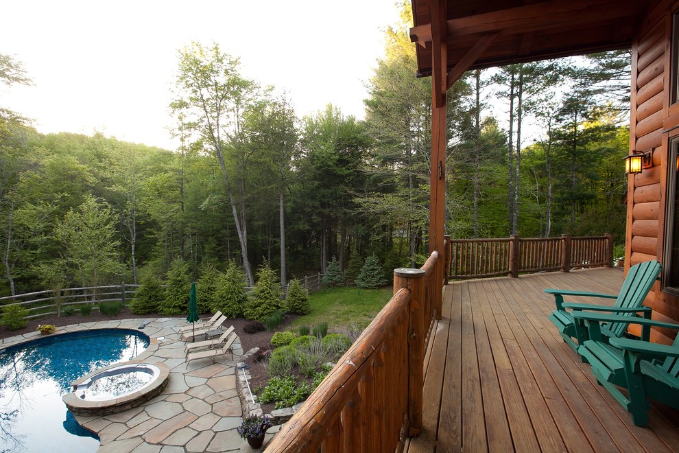 Custom Woodhouse Timber Frame in Bethel, NY Rustic Exterior New