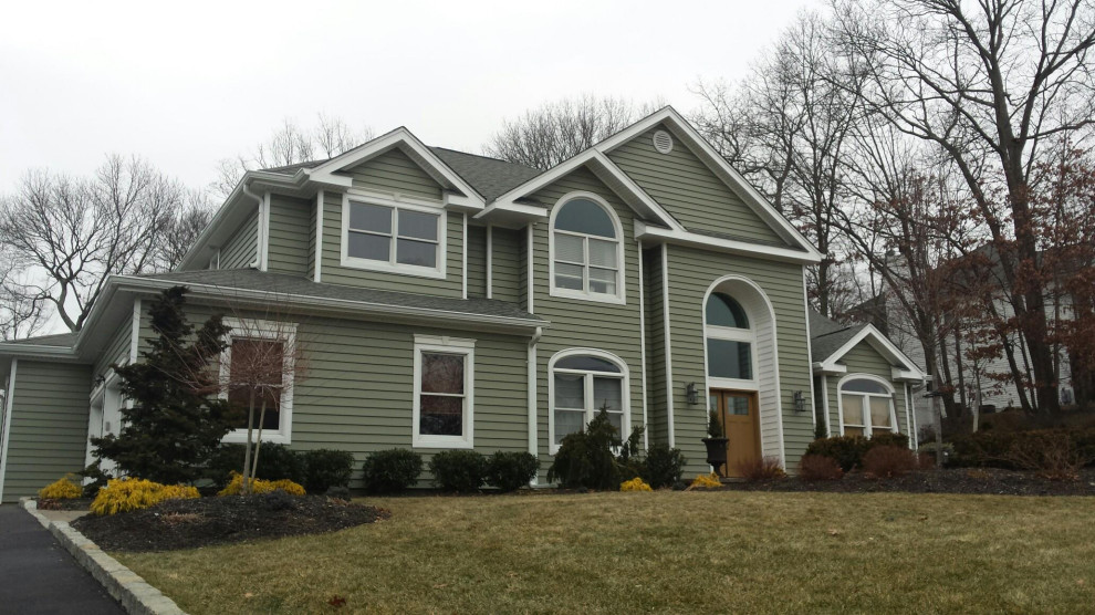 Cypress Siding & White Trim Exterior Update Traditional Exterior