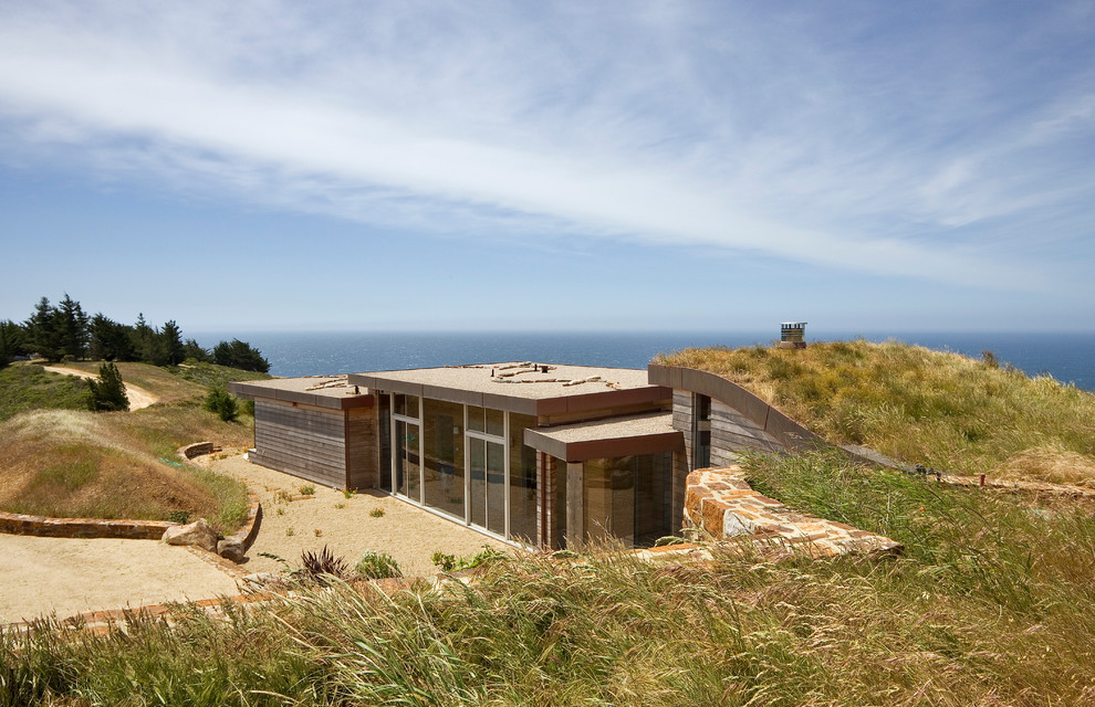 Trendy wood exterior home photo in San Francisco