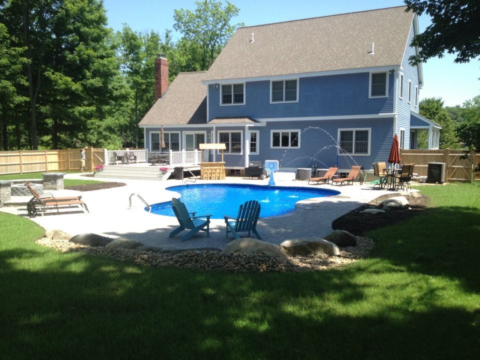 Danvers Lagoon Pool With Paver Deck Traditional Exterior Boston