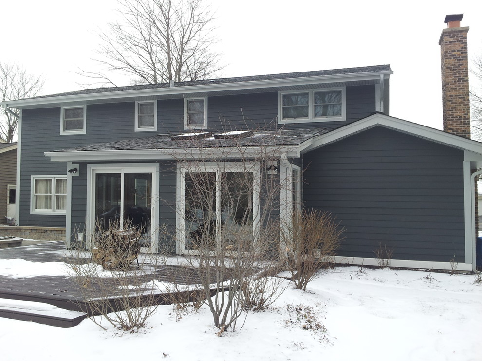 Dark James Hardie Siding & Trim, Soffit, Fascia & Gutters in Naperville