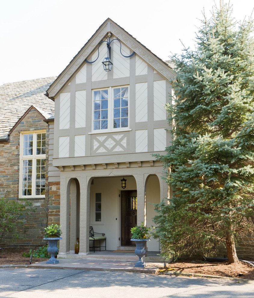 Photo of a classic house exterior in DC Metro with stone cladding.