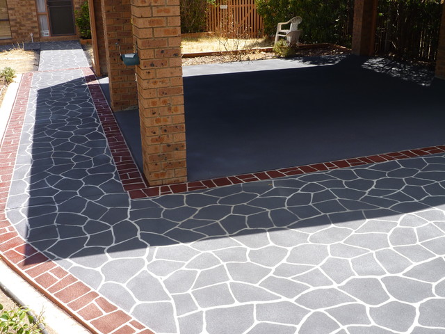 Decorative Concrete Driveway Banks Act Modern Exterior Canberra Queanbeyan By Down Right Concreting Act Pty Ltd Houzz Au