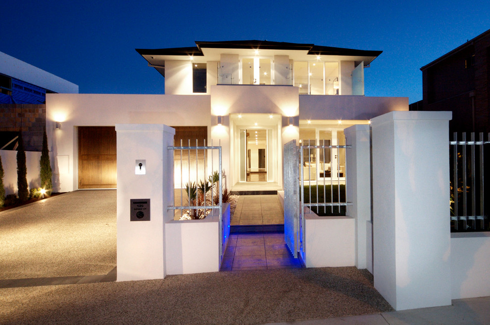Example of a minimalist exterior home design in Melbourne